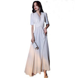 White Evening Dress Dress 2026 New Summer Banquet Temperament Long-Singed Elegant Sexy Lace Dress HZ0517