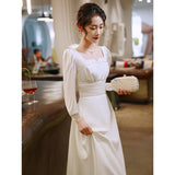 White Evening Dress Can Usually Wear A Date Registration French Dress Dress Card Light Engagement Small Dress HZ0517