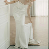 Fishtail Light Wedding Dress French Vertebry Bride Wedding Braming Temperament Out Of The Yarn Small Tail Sen Is A Thin Evening Dress HZ0517