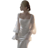 Super Xian Sen Light Wedding Dress 2026 Spring New Waist Bride Welcome Yarn White Simple Temperament Elegant Dress HZ0517