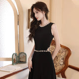 Black Evening Dress Women's 2026 New Dresses Famous Banquet Dresses Fashioned Elegance Moderator Summer HZ0517