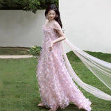 Morning Robe Female Bride Niche High-Grade Pink Light Dress Dress Engagement Welcome Out Yarn Super Fairy Toast HZ0517