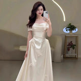 French-Style Linden Shoulder Light Wedding Dress Bride 2026 New High-End Welcome Door Yarn Simple Engagement Dress HZ0517