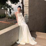 New Chinese Morning Dress Woman 2026 Spring New Breast-Wielgment Certificate Engaged Bride Out Of The Cabinet To Shoot Breast Light Wedding Dress HZ0517