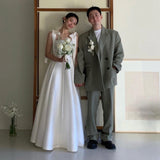 Certificate Registration Light Wedding Dress 2026 New Slings Super Fairy Bride Wedding Yarn Simple Shaft White Dress HZ0517