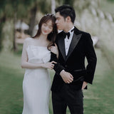 Sing Noodle Fish Tail Light Wedding Temperament Tective Bride Out Yarn Simple Outdoor Lawn Travel French Tail Wedding Dress HZ0517