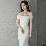 Scenic Light Wedding Dress 2026 New Bridal French Small Tail Shoulder Fishtail Dress Linen Welcome HZ0517