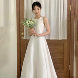 Sing Noodles Light Wedding Dress Small Simple License Registration Daily Small White Dress Temperament Engagement Welcome Out Of The House Dress HZ0517
