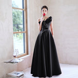 Black Evening Dress 2026 New Featinous Elegance Company Annual Party Banquet Dress Dress HZ0517
