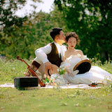 Simplicity Light Wedding Dress 2026 New Bride Small Man Can Wear French Simple Shoulder Yarn Dress Every Day HZ0517