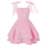 Shiny Liangli Short Back School Festival Dress 2026 Fine Shoulder Belt Short Ball Dresses Bow Cocktail Dress HZ0517