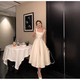 White Hepburn Dress 2026 New Sling Small Dress Small White Dress Waist Can Wear Dress Light Wedding Dress HZ0517