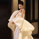 French Main Wedding Dress 2026 New Bridal Densate Twilight Yarn Yarn Twilight Yarn Tug-Tail Retro Heavy Industry Sense Light Wedding Dress HZ0517