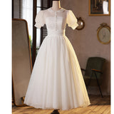 2026 Spring New Retro Travel Photo Wedding Dress Hepburn Hong Kong Style Simple Fashion White Yarn HZ0517