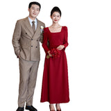 Toasting Dress Bride 2026 New Long-Sleeved Red Engagement Dress Temperament High-End Wedding Day Back Door HZ0517