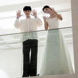 Korean Light Wedding Dress Simple Engagement Dress Welcome Lawn Wedding Dress Main Wedding Certificate Small White Dress Outdoor HZ0517