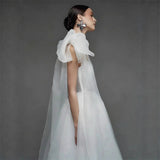 White Simple Dingy Light Wedding Dress 2026 New Sen Family Simple Wedding Dress HZ0517