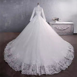 Wedding Dress 2026 Spring New Heavy Industry Long Sleeve Lace Bride Standing Big Tail Tail Minimal Wedding Wedding Woman HZ0517