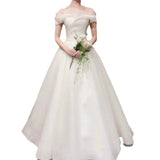 French Main Wedding Dress 2026 New Light Wedding Dress Bride Wedding Retro Hepburn Wind Welcome Light Yarn Thin Yarn HZ0517