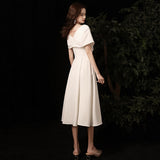 White Evening Dress Female Registration Certificate Dress Famous Banquet Temperament Sedin French Dress Dress HZ0517