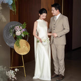 White Engagement Dress Bridal Toast Dress Registration Certificate Small White Dress Light Small Small Small Small Hanging Neck Sleeveless Evening Dress Dress HZ0517