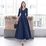 Silver Gray Evening Dress Women 2026 New Banquet Performance Temperament Long Birthday Dress Can Usually Be Worn HZ0517