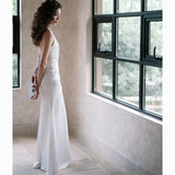 V-Necked Light Wedding Dress 2026 New Sensian Yarn High-Endnity French Simple Temperament Light Luxury Dress Woman HZ0517