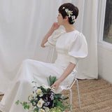 Light Wedding Dress 2026 New French Retro Simple Daily Travel Shot Super Xiansen Thin Travel Long Dress HZ0517
