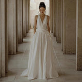 Dew Back V-Neck Dress Dress Card Small White Dress Engagement Dress Light Small Small French Light Wedding Dress HZ0517