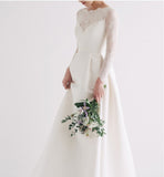 2026 Spring New Long-Sleeved Lace Back-Back Sleeved Wedding Dress Simple Travel Shot Light Wedding Dress HZ0517