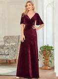 Velvet Banquet Evening Dress Fashion 2026 New Dress Atmospheric Elegant Fashion Evening Dress HZ0517
