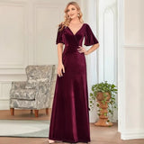Velvet Banquet Evening Dress Fashion 2026 New Dress Atmospheric Elegant Fashion Evening Dress HZ0517