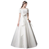 French Light Wedding Certificate Registration Dress Small White Dress Density Out Yarn Style Small Man Bride Engaged HZ0517