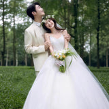 2026 New Sling Belt Light Wedding Dress Princess Ponpong Skirt French Trip Mori Yarn Dress Light Wedding Dress HZ0517