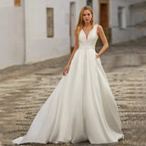 Shoulder Light Wedding Dress 2026 New Bride Simple A Version Of Bare Back Shot Small Drag Tail Thin Wedding Dress HZ0517