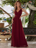 Evening Dress Plus Fat Deep V Lead Bridesmaid Party Pregnant Women Large-Size Dress Solid Color High-Waist Dress HZ0517