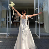 Certificate Registration Light Wedding Dress 2026 New Slings Super Fairy Bride Wedding Yarn Simple Shaft White Dress HZ0517