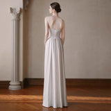 French Light Wedding Dress 2026 New Bridal Simple Densate Dress High Quality Marriage Yarn HZ0517