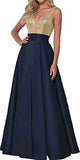 Women's Lien Rose Gold Evening Dresses Ball Dresses V-Necked Backs Of The Leadsmaid's Dresses Dinner Party Evening Dresses HZ0517