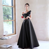 Black Evening Dress 2026 New Featinous Elegance Company Annual Party Banquet Dress Dress HZ0517