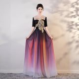 Grand Choir Performance Suit New High-End Temperament Famous Light Luxury Host Dress Long Dress Banquet Evening Dress HZ0517