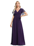 Evening Dress 2026 New Sexy Body Repair V-Neck Chiffon Dress Women's Party Bridesmaid Dress HZ0517
