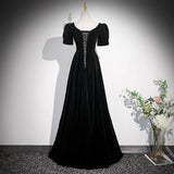 Black Evening Dress Dress 2026 New Temperament Banquet French Small Senior Sensation Host Choir Performance Dress HZ0517