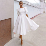2026 New Solid-Colored Women's Dress Fashion Sexy Big Swing Short Sleeve Small Dress Dress HZ0517
