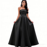 Black Breast-Plated Solid Color Long Evening Dress 2026 New Travel Shot Wedding Dress Small Black Dress HZ0517