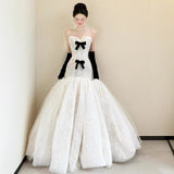 French Evening Dress Women 2026 New High-End Light Luxury Small White Breasted Dress Wedding Dresses HZ0517