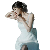Certificate Registration Light Wedding Dress Bridal French Fascling Temperament Go Out White Deer With Thousands Of Gold White Dress HZ0517