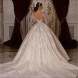 Bridal Wedding Dress Luxury Tailed Wedding Dress V-Neck Temperament High-End Bare Back Sexy Wedding Dress HZ0517
