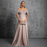 One-Word Shoulder Banquet Evening Dress 2026 New Fashion Temperament Elegant Dress Fashion Dress HZ0517