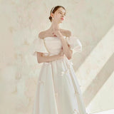 French Fascling Bra Skinny Bridal Wedding Dress 2026 New Welcome Bow Fairy Light Wedding Dress HZ0517